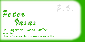 peter vasas business card